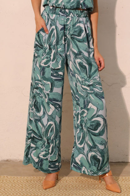 TRUEDAMES Chasing Petals Pants Teal Medium 2