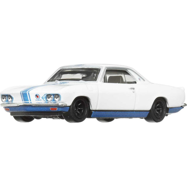 Hot Wheels 1966 Chevrolet Corvair Yenko Stinger Weiß Blau Jay Lenos Garage Modellauto 2