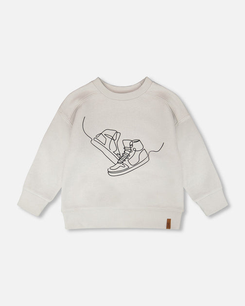 Deux par Deux French Terry Sweatshirt Pale Grey US 6 2