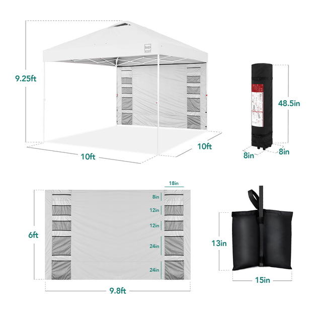 Tente Chapiteau Pop Up 10x10ft avec Paroi Latérale 3