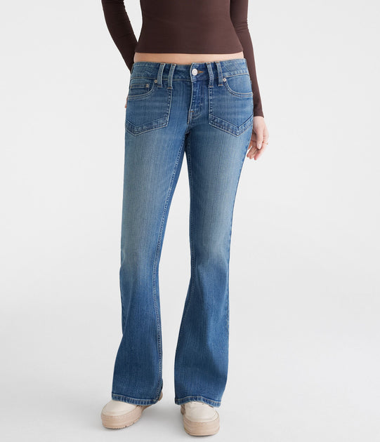 Aeropostale Low-Rise Flare Jean Blue US 2 2