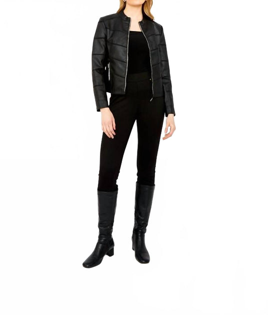 Frank Lyman Faux Leather Jacket Black Small 4