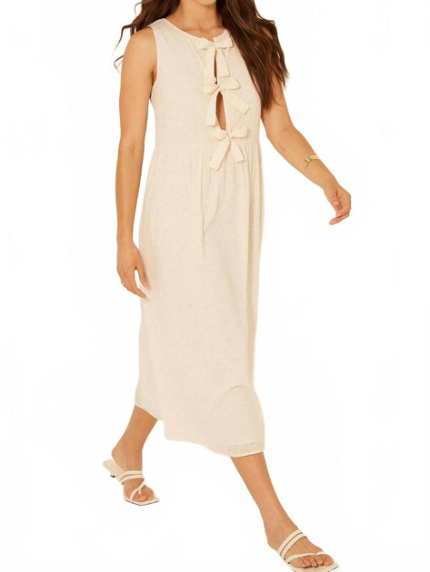 BILA77 Gibson Bow Midi Dress Beige XSmall 3