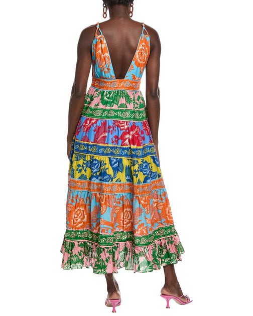 FARM Rio Lace Garden Mix Midi Dress Multi XSmall 3