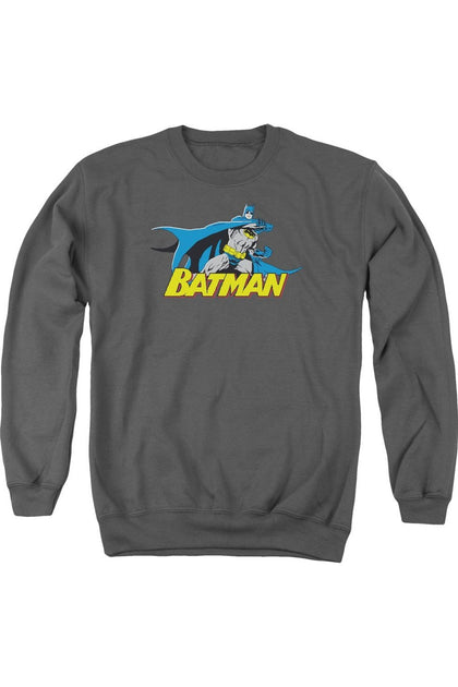 Gildan Batman 8 Bit Cape Crewneck Sweatshirt Grey Small 2