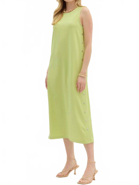 entro Solid Rib Textured Midi Dress Green Small 3