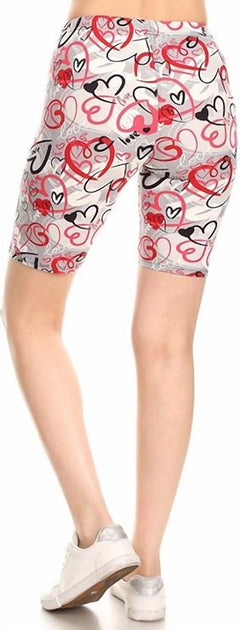 Love It Valentines Biker Babe Shorts White XL 4