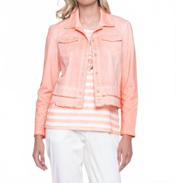 Veste Picadilly Franges et Poches Plaques Rose XSmall 2