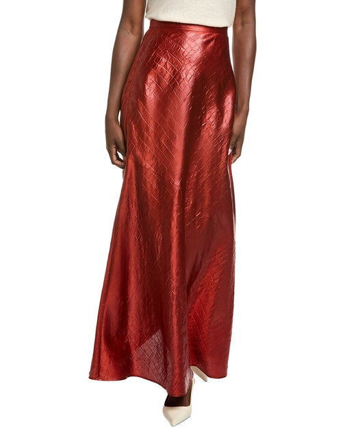 St. John Embossed Satin Pant Red US 4 2