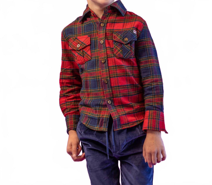 Appaman Kinder Holiday Plaid Flannel Shirt Rot US 6 2