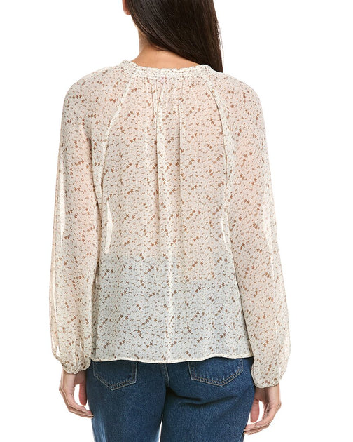 Vince Camuto Shirring Blouse Beige Small 3