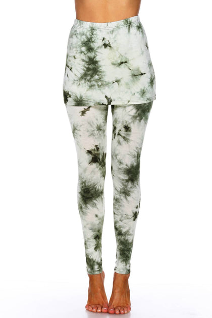 White Mark Tie Dye Skirted Leggings White Medium 2