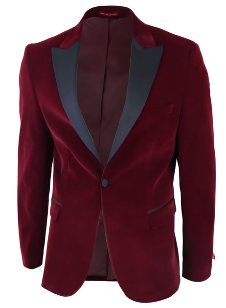 TruClothing Weinroter Samt Smoking Blazer 3
