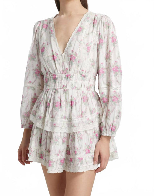 LoveShackFancy Rosamina Rose Picnic Mini Dress Pink Small 2