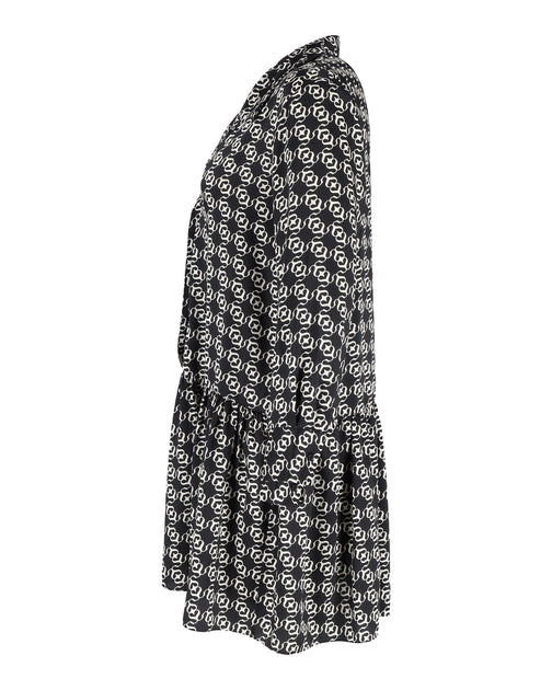 Sandro Printed Shirt Mini Dress Black Medium 3