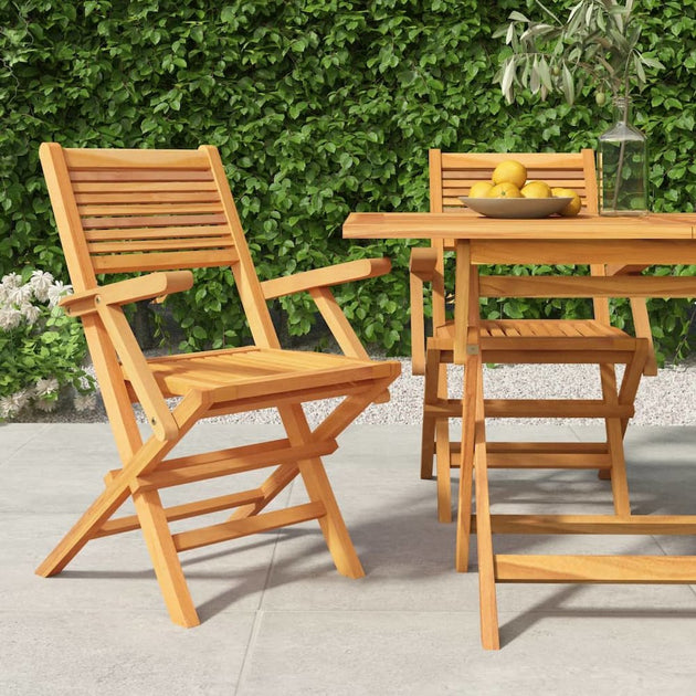 vidaXL Folding Patio Chair Solid Wood Teak 2