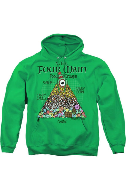 Gildan Elf Food Pyramid Kapuzenpulli Grün XXL 2