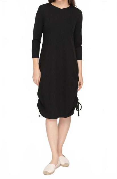 KMW Rib Ruched Dress Black XSmall 2