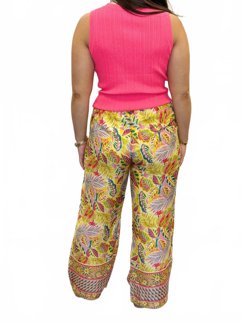 Karlie Tropical Satin Pants Multi Medium 4