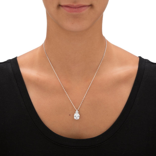 Palm 13.22 TCW Cubic Zirconia Necklace and Earrings Set Silver 4