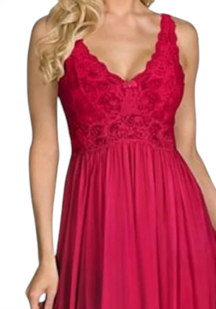 Shadowline Silhouette Nightgown Red Large 4