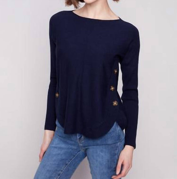 Charlie B Boat Neck Sweater Navy XLarge 3