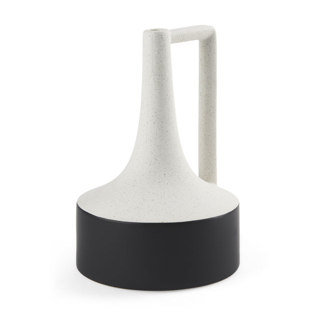 Hivvago Ceramic Jug Vase Black And White 12in 2