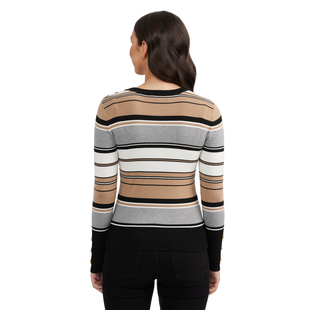 Ellen Tracy Crew Neck Rib Sweater Red Medium 3