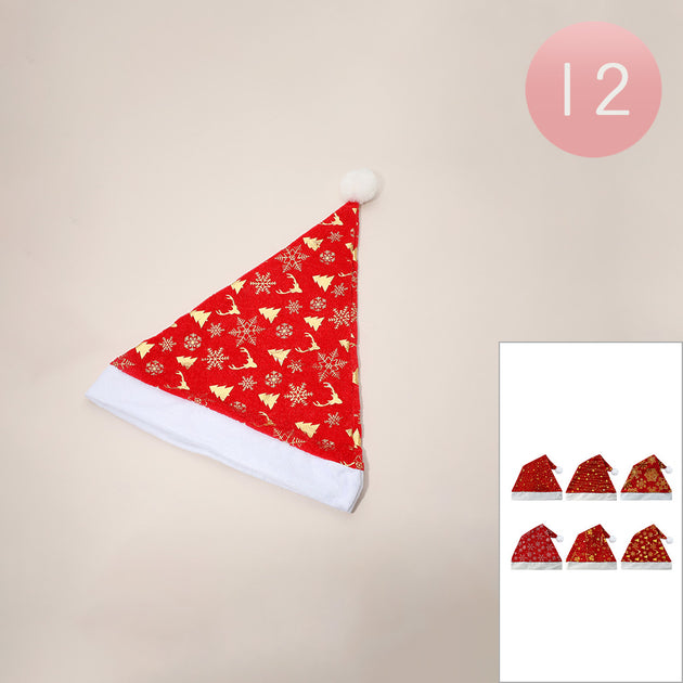 FASHNZFAB 12PCS Christmas Santa Hat Set Red Female 2