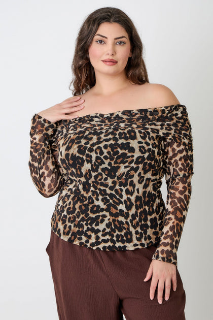 TRUEDAMES Plus Size Blouse Brown 3X 10