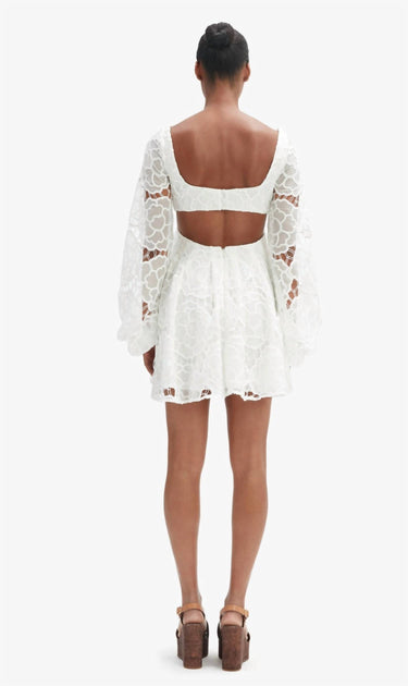 Bardot Jovie Babydoll Mini Dress White Medium 3