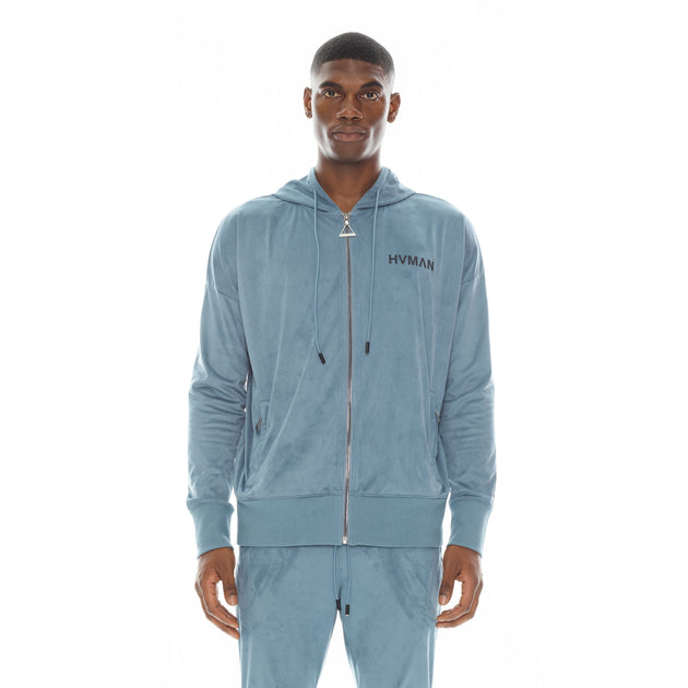 HVMAN Microfiber Hoodie Blue Medium 2