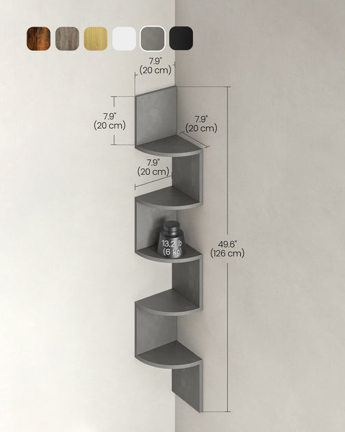 Hivvago 5-Tier Corner Shelf Dove Gray 4