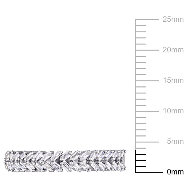 Mimi & Max Semi-Eternity Diamond Ring 14k White Gold Silver US 6.5 4