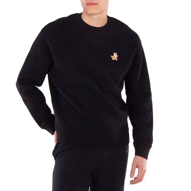 Maison Kitsune Speedy Fox Patch Cotton Sweatshirt Schwarz Small 2