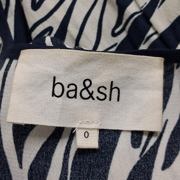 Ba & Sh Calla Midi Dress Navy Blue UK 6 4