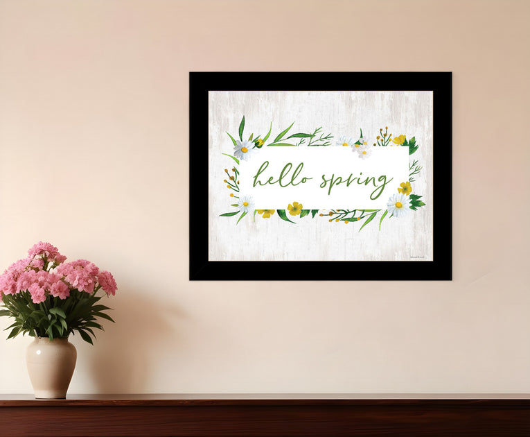 Hivvago Hello Spring Noir Cadre Impression Art Mural 4