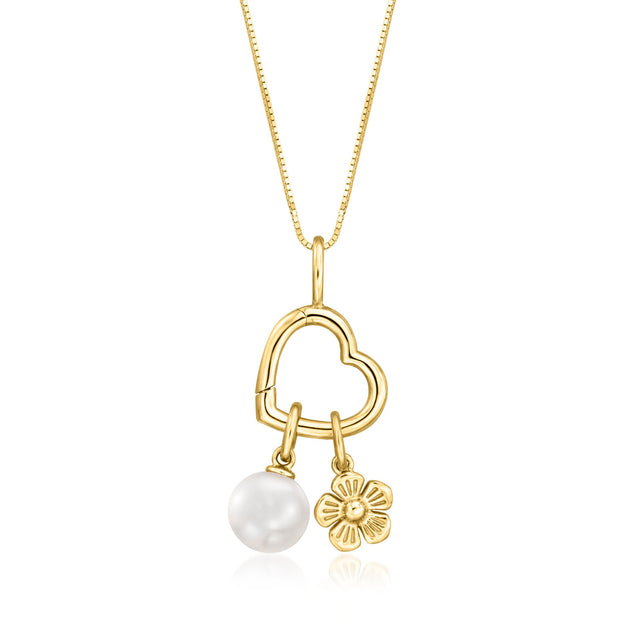 Ross-Simons RS Pure 14kt Yellow Gold Heart Charm Holder Pendant 4