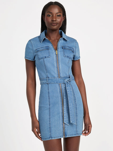 Guess Factory Eco Deanna Belted Denim Dress