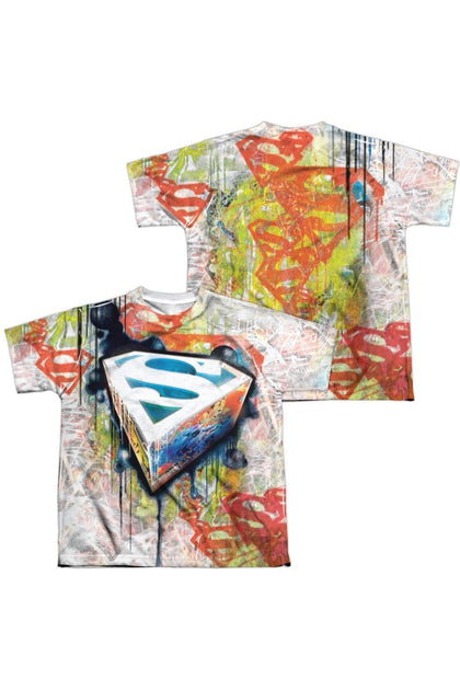 Gildan Superman Urban Shields Kurzarm Jugendlich Poly Crew Tee Multi Small 2