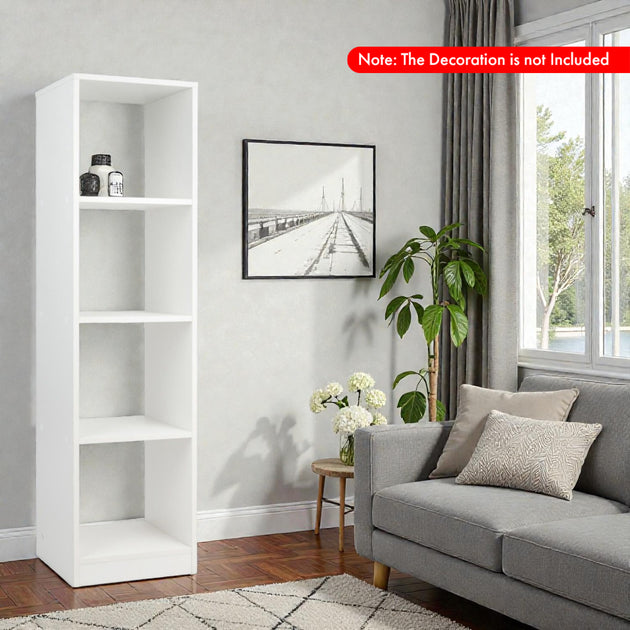 Hivvago Vertical 5-Tier Book Storage Unit White 3