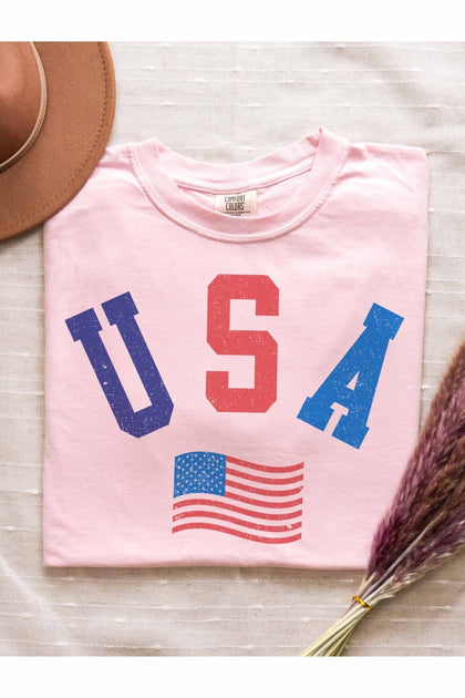 BENIE Usa Flag Graphic Tee Pink S 3