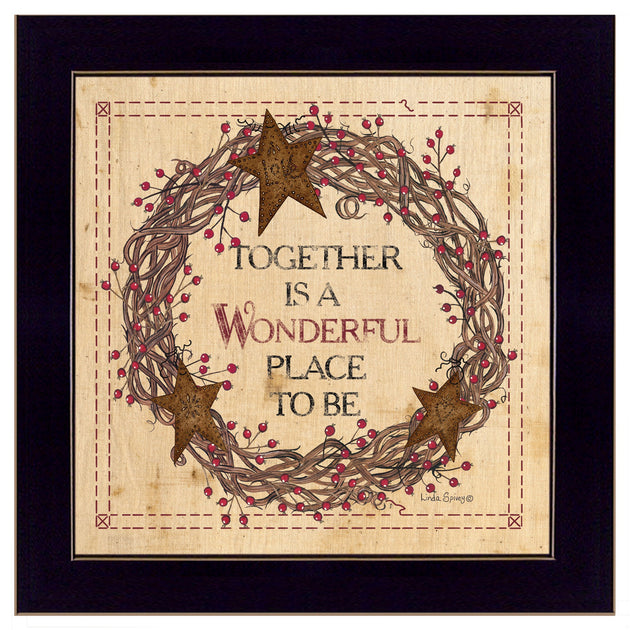 Hivvago Together is a Wonderful Place to Be Framed Print Black 3