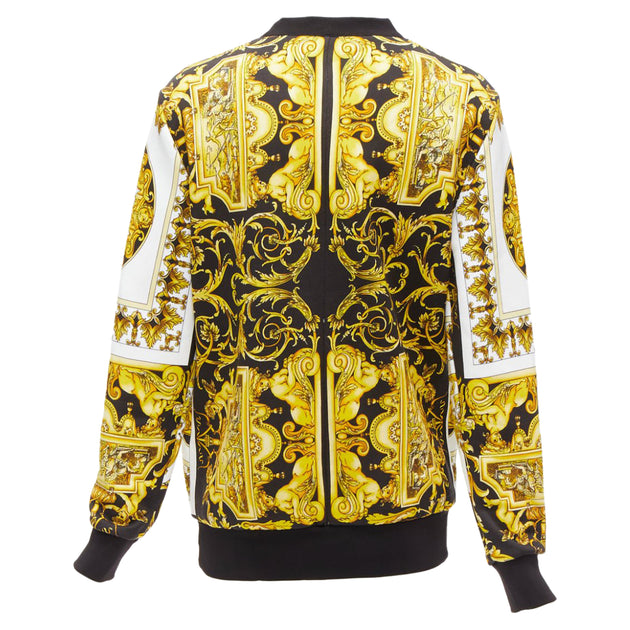 Versace Barocco Tribute Cotton Crew Sweater Yellow EU 34 3