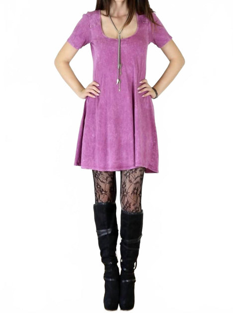 Tough Luv Fit and Flare Kleid Lila Large 2