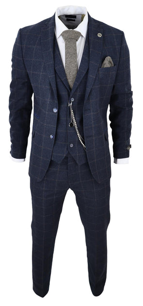 Oliver Tweed 3 Piece Wool Suit Navy Blue US 42 Regular 3