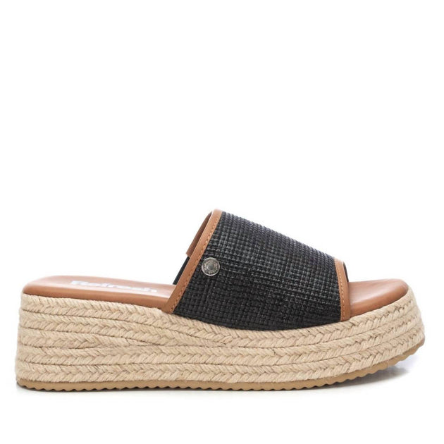 Xti Wedge Sandal Black US 8 7