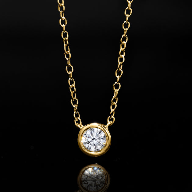 Ross-Simons Bezel-Set Lab-Grown Diamond Necklace Silver 6