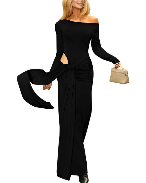 HOMEYEE Maxi Dress Black US 4 2