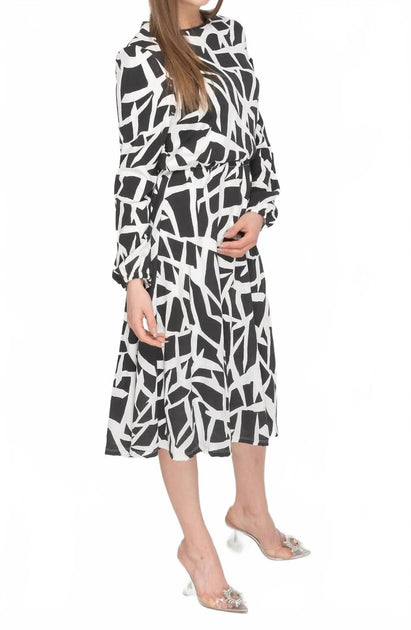 KMW Bell Sleeve Everything Midi Dress White XS 3